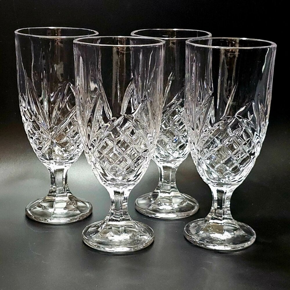 4 Godinger Dublin Ice Tea Glasses 7.75" Shannon fine crystal heritage home bar